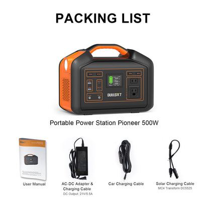 Alimentation et stockage d'énergie portatif : 500 W
