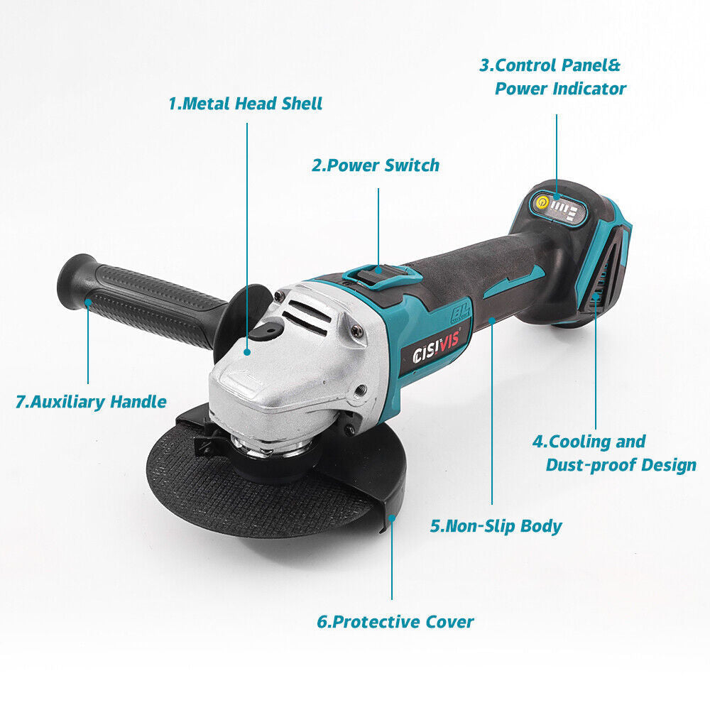 125mm Angle Grinder Cordless Cut-off Machine Grinder Flex For  18V