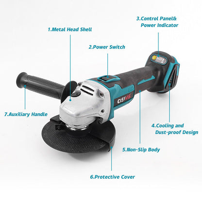 125mm Angle Grinder Cordless Cut-off Machine Grinder Flex For  18V
